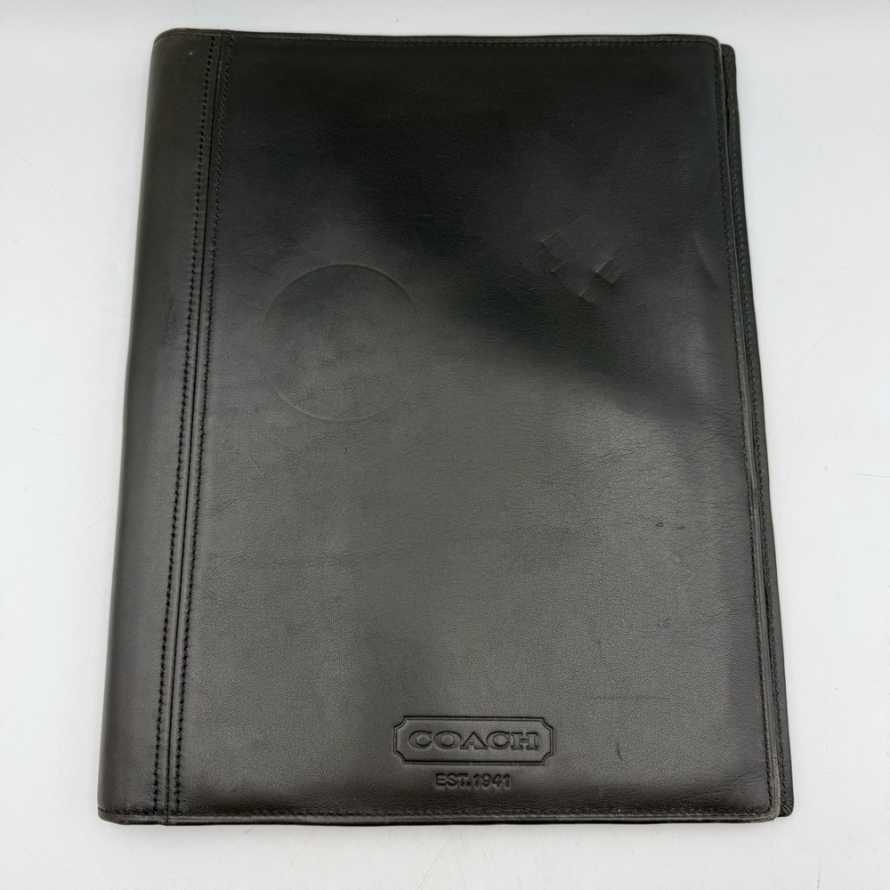 Coach Black Leather Portfolio Padfolio Document Organizer
